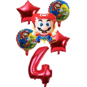6pcs/set Mario ir 32 colių, 18 colių aliuminio žvaigždė balionas vaiko gimtadienio dekoro prekių helio balionas oro kolbų