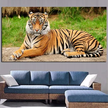 70x140cm-Modernus Gyvūnų, Plakatų ir grafikos Sienos Meno Tapybos Drobės Sienų Apdailai Tiger Stripes Nuotraukas Kambarį