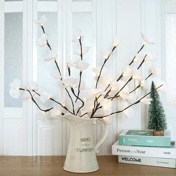 73cm LED Modeliavimas Orchidėja Filialas Šviesos 20 Lemputes Kalėdų Vaza Užpildas Gėlių, Šviesos, Holiday Garden Party Darbalaukio Dekoro Žibintai