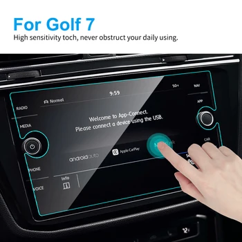 8 Colių TPU Automobilių LCD Touch Screen Protector Apsauginės Plėvelės Volkswagen VW Golf 7 GTI GTE GRNT Golfo Variantas Discovery Priedų