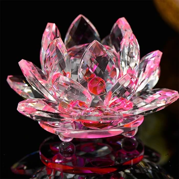 80/100/120/140/200mm 1pc Rožinė Spalva Crystal Lotus Flower 