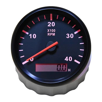 85mm Automobilių Tacho Jutiklis Jūros su skystųjų KRISTALŲ Hourmeter Skaitmeninis 4000 RPM Metrų Motociklo Tachometras, Valtis 12V 24V Raudonas Apšvietimas