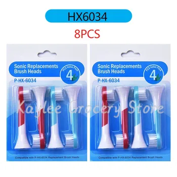 8PCS Pakeisti dantų šepetėlį Vadovai Philips Sonicare HX6014 HX6034 HX6013 HX3014 HX6064 HX6054 HX6730 HX6530 HX9023