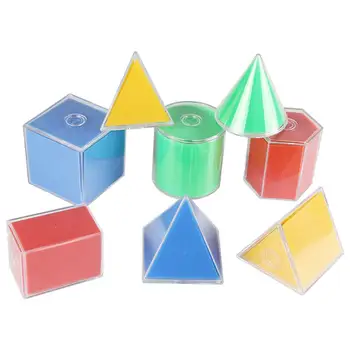 8Pcs/Set Vaikai Plastiko Lankstymo Prizmę Cilindrų Geometrinis Modelis Matematikos Mokymosi Išteklių Vaikams Žaislas mokyklos studentų mokymosi žaislas dovanos