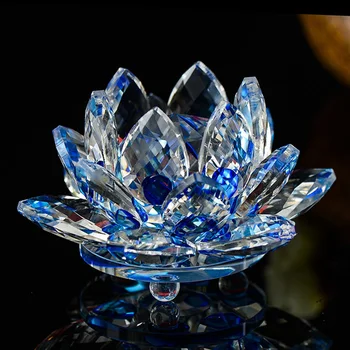 8cm Kvarco Kristalo Lotoso Gėlė, Amatų Stiklo Prespapjė Fengshui Papuošalai Figūrėlės Namų Vestuves Dekoro Dovanos, Suvenyrų