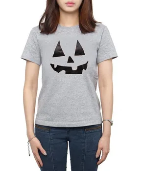 90s Helovinas Laiškas Trumpas Rankovės Marškinėliai Moliūgų Skrybėlę Grafinis Moterų Top Tees Juokinga T Shirts O-Kaklo Tshirts