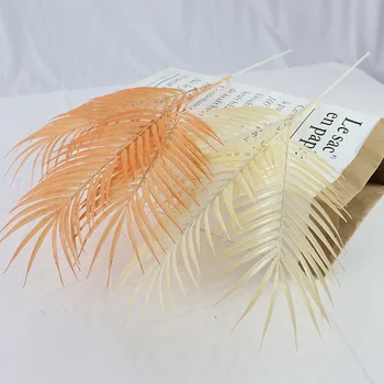 95cm 3Fork Dirbtinio Aukso Palmių Lapų Meno Gėlių kompozicijų Medžiaga Patalpų Kraštovaizdžio Viešbutis Vestuvių Parduotuvė Namų Dekoravimo augalais