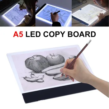 A4/A5 LED Rašymo Skaitmeninio Piešimo Tablet Grafinis Tablečių LED Šviesos Lauke Trinkelėmis Elektroninių USB Sekimo Meno Kopijuoti Valdybos Tapybos Lentelė