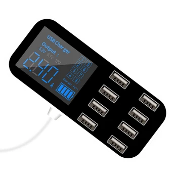 A9S USB 8 Uostų 40W Portable LED Skaitmeninis Displėjus, Greito Įkrovimo Automobilinis Telefono Kroviklis, Skirtas 