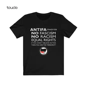 ANTIFA Anti-Rasistinių Anti-Fascist Lygias Teises Trumpas Rankovės Marškinėliai Geležies Priekiniai