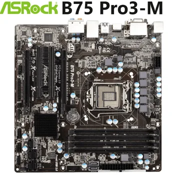 ASRock B75 Pro3-M darbalaukio Originalus Plokštė LGA 1155 B75 DDR3 USB3 32GB PCI-E 3.0 USB3.0 Mainboard Stalinis Kompiuteris Naudojamas