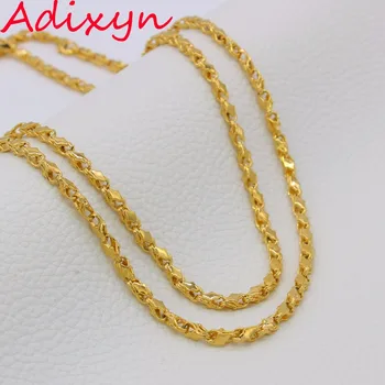 Adixyn Ilgis 100cm Plotis 4mm Nuorodą Grandinės Karoliai Vyrams, Moterims, Aukso Spalvos/Vario Afrikos Eritrėja Stambusis Grandinės/Dubai/Arabų Elementus