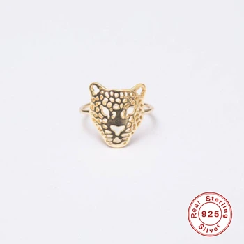 Aide 925 Sterlingas Sidabro Leopard Galvą Atidaryti Žiedas, Skirtas Moterims, Vyrams, Keičiamo Dydžio Prekės Ženklo Mados Gimtadienio Korėjos Žiedai, Papuošalai, Dovana