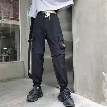 Aišku, inventoriaus Krovinių kelnės moterims Aukšto Juosmens, Palaidi Streetwear Baggy pants Tactical Kelnių hip-hop 2020 naujas poilsiu kelnės