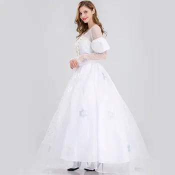 Alisa Stebuklų šalyje baltoji karalienė cosplay kostiumas moterims suaugusi Helovinas kostiumas Alice in Wonderland kostiumas Suknelė perukas