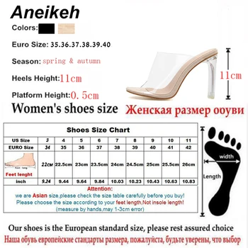 Aneikeh 2019 m. Vasarą Karšta, Skaidrios PVC Moterų Sandalai Atidaryti Tne Crystal Clear High Heels Paslysti Ant Sandalai Suknelė Ponios Batų
