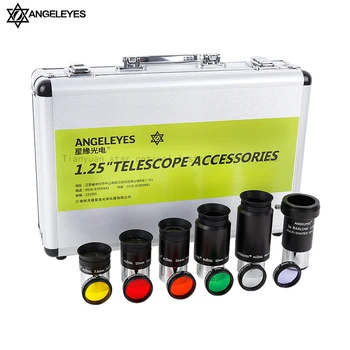 Angeleyes Astronominis Teleskopas Priedų Rinkinys 7.5 mm/15 mm/25 mm/32 mm/40mm/Plossl Okuliarai 3X Barlow lęšis Septynių spalvų filtras