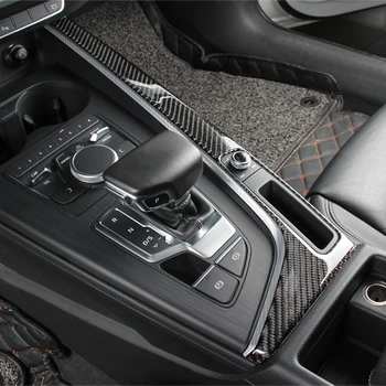 Anglies Pluošto Pavarų Apdailos Rėmelis Padengti Apdaila Audi A4 B9 2017-2019 LHD Pavarų Perjungimo Skydelis Lipdukai, Auto Priedai