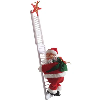 Animacinis Laipiojimo Santa ant Kopėčių Elektros Santa Claus Žaislas Kalėdų Eglutė Sienų Puošyba, Dekoravimas, Patalpų Lauko