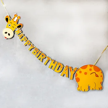 Animacinių filmų Žirafa su Gimtadieniu Reklama Girliandą Raidžių Šaligatvio Starta Šaligatvio vaikams Gimtadienio Apdailos Reikmenys