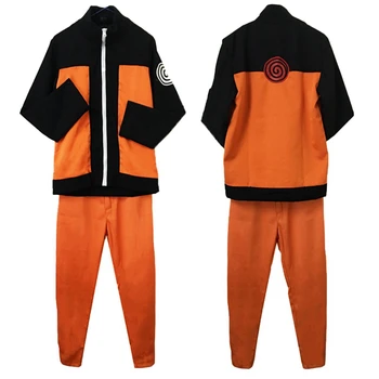 Anime Naruto Shippuden Naruto Uzumaki Cosplay Kostiumų Ninja Vienodos Oranžinės Atsitiktinis Striukė Sportinę Helovinas Veiklos Dėvėti