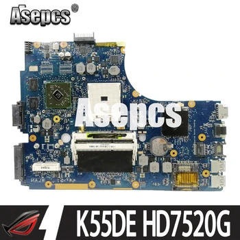 Asepcs Už Asus K55DR K55DE Plokštė su HD7520G Diskrečioji Vaizdo plokštė