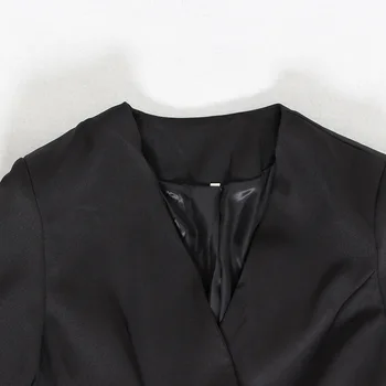 Ateityje Laiku Mada Moterims Švarkai ir Striukės 2019 Darbo pareigas, Moterų Kostiumas Plonas Ilgas Juodos spalvos Švarkas Rudenį Atsitiktinis Ilgai Outwear