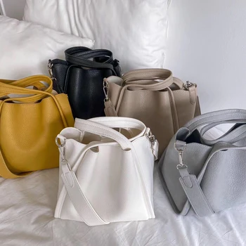 Atsitiktinis krepšelį moterų rankinės dizaineris didelės talpos pečių krepšiai, prabangus matinis pu odos crossbody maišelis didelis kibirą, maišą piniginės