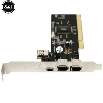 Aukštos Kokybės 1394 4/6 Pin PCI, kad 1394 DV Kortelės Valdytojas Video Capture Card Adapteris 3 jungtys Firewire IEEE HDD MP3, PDA