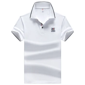 Aukštos Kokybės Viršūnes&Tees vyriški Polo marškinėliai Verslo vyrų markių Polo Marškinėliai 3D siuvinėjimo Turn-žemyn apykaklės mens polo marškinėliai