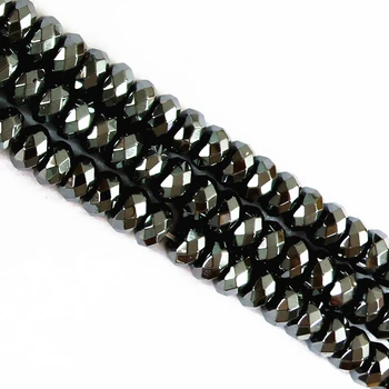 Aukštos kokybės juoda hematitas Geležies rūdos, akmens 2X4mm 4X6mm 5X8mm 6X10mm naujos abacus briaunoti karoliukai laisvi 