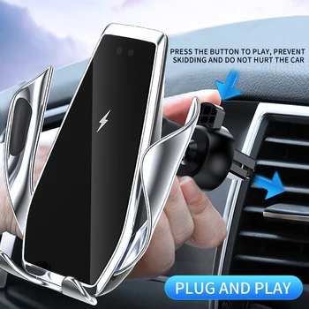 Automatinis Gnybtas V8s Automobilių Belaidis Kroviklis Automobilių 360° Sukimosi Telefono Turėtojas Forhuawei Foriphone 