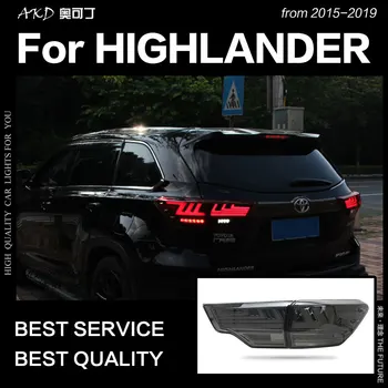 Automobilio Stilius Toyota Highlander Užpakaliniai Žibintai Kluger LED Uodegos Šviesos Žibintas DRL Dinaminio Stabdžio Signalas Atbulinės Priedai
