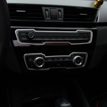 Automobilio Stilius Vidurinės Konsolės Skydelis CD, Oro Kondicionierius, Mygtukas Rėmo Apdaila Padengti Apdaila BMW X1 F48 2016-19 Interjero Priedai