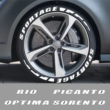 Automobilių Padangų 3D Raidės Lipdukai Kia Sportage 3 4 QL Rio 3 K2 Optima Sorento Picanto Ceed Forte Cadenza K9 Siela Auto Priedai