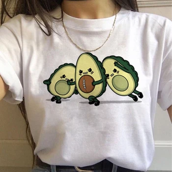 Avokado Harajuku Kawaii Animacinių filmų Marškinėliai Moterims Ullzang Mažų Šviežių T-shirt 90s Grafinis Mados Marškinėlius korėjos Stiliaus Viršaus Tee Moteris