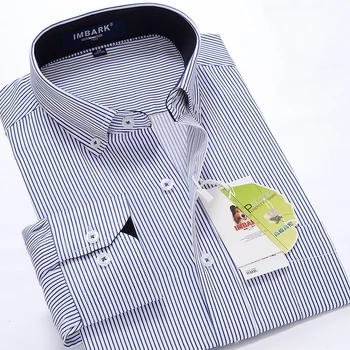 BAO SHAN klasikinis dryžuotas vyrų verslo atsitiktinis ilgomis rankovėmis marškinėliai, prekės ženklo drabužių džentelmenas elegantiškas vestuves laisvi marškinėliai