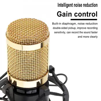 BM-800 Profesinės Kondensatoriaus Mikrofonas Gyventi Mikrofonas su V8 Garso plokštės Mikrofono Rinkiniai Kompiuteris / Įrašymas / Studio