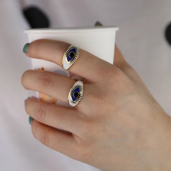 BOHO Bohemijos bižuterijos JAV dydis 5 6 7 8 Aukso spalvos Emalio turkijos blogio akių moterų piršto žiedą