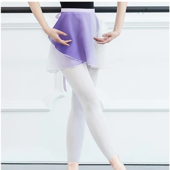 Baleto sijonas moterys baletą šoka balerinos balerinos tutu gradientas šifono šokių sijonas vien wrap baleto sijonas lyrinis moterų sijonas