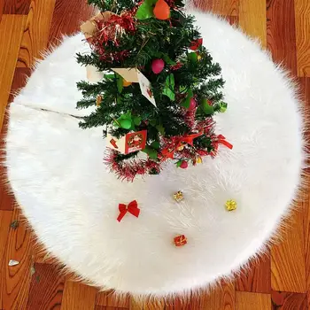 Baltas Kalėdų Eglutė Sijonas Pliušinis Dirbtiniais Kailiais Kalėdų Medžio Kilimų Linksmų Kalėdų Eglutės Papuošalus Ornamentu Naujųjų Metų Navidad Namų Dekoro