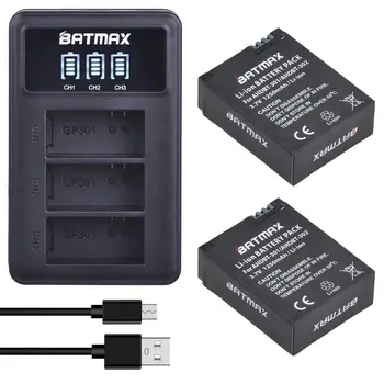 Batmax už Gopro AHDBT-301 AHDBT-302 Baterija+LED 3-lizdai USB Įkroviklio Gopro Hero3 Gopro Hero3+ Veiksmų Fotoaparatas