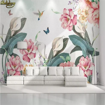 Beibehang Užsakymą Šiuolaikinių Augalų, gėlių ekrano užsklanda miegamojo sienos papel de parede 3d foto freskos sienos dokumentų namų dekoro tapyba
