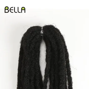 Bella Drei Plaukų Priauginimas Nėrimo Plaukus Juodai Ruda Sintetinių Plaukų 60 Vijų Dreadlock Moterų Ir Vyrų 20 Colių, Rankų Darbo
