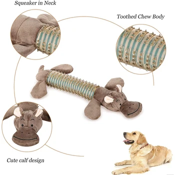 Benepaw Interaktyvus Šunį Kramtyti Žaislus Dantų Formos Pliušinis Gumos Gyvūnų Dizainas Squeaker Naminių Žaislų, Lengvas, Saugus Mažylis Žaisti