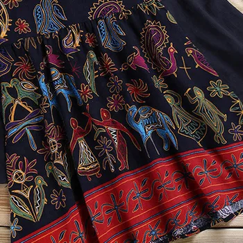 Boho Moterų Atsitiktinis Palaidinės, Marškinėliai, Ponios Nacionalinės Stilius Laisvas Medvilnės Skalbiniai Ilgai Viršūnes moda 2019 Plius Dydis
