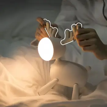 Briedžių, Elnių Naktį LED Šviesa Reguliuojamas Ryškumas Laiką USB Įkrovimo Stalo Lempa Patalpų Apšvietimas Darbastalio Apdaila Žibintai