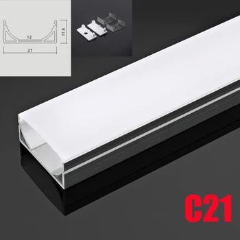 C21 5 Rinkiniai 50cm U Formos LED Aliuminio Kanalo Sistema Su pasklidosios taršos Dangtis galinis Dangteliai, Aliuminio Profilis LED Juostelės Žibintai
