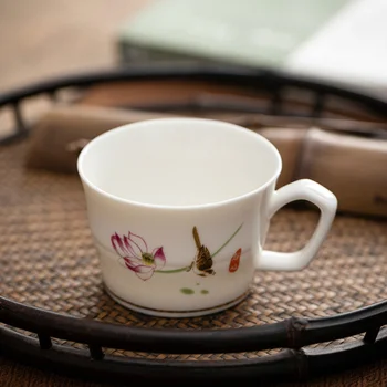 CHANSHOVA 100ml Kinų Stiliaus Rankų Dažytos Keramikos Kavos puodelio teacup puodeliai Kinijos balto porceliano H013