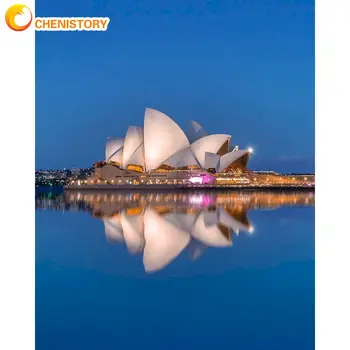 CHENISTORY Sydney Opera House Kraštovaizdžio Naftos Nuotrauka Numeriai Suaugusiems Unikali Dovana, Rankų darbo Įrėminti Spalva Piešti Ant Drobės